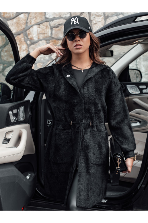 Dámský dlouhý kabát s kapucí MELBY...