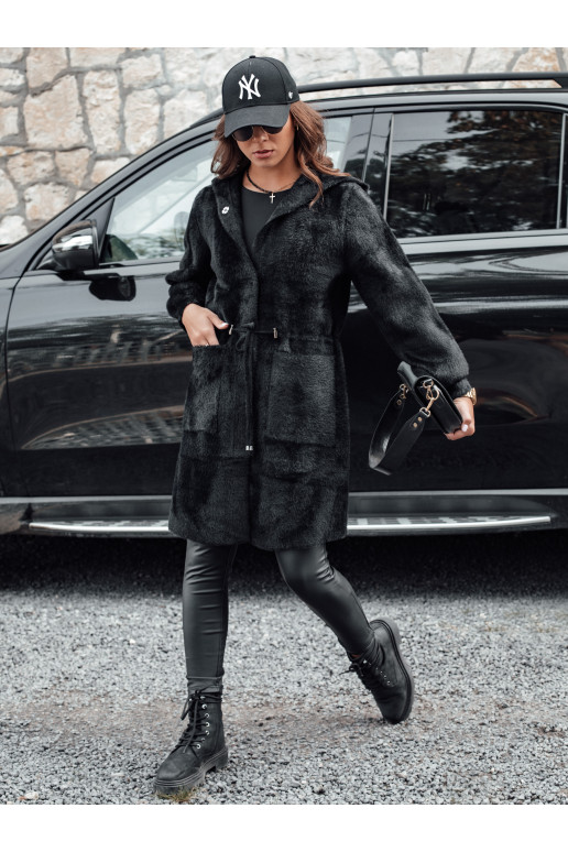 Dámský dlouhý kabát s kapucí MELBY...