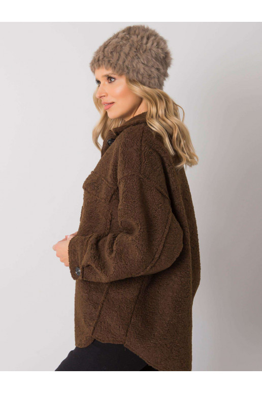 Tmavě béžová kožešinová čepice