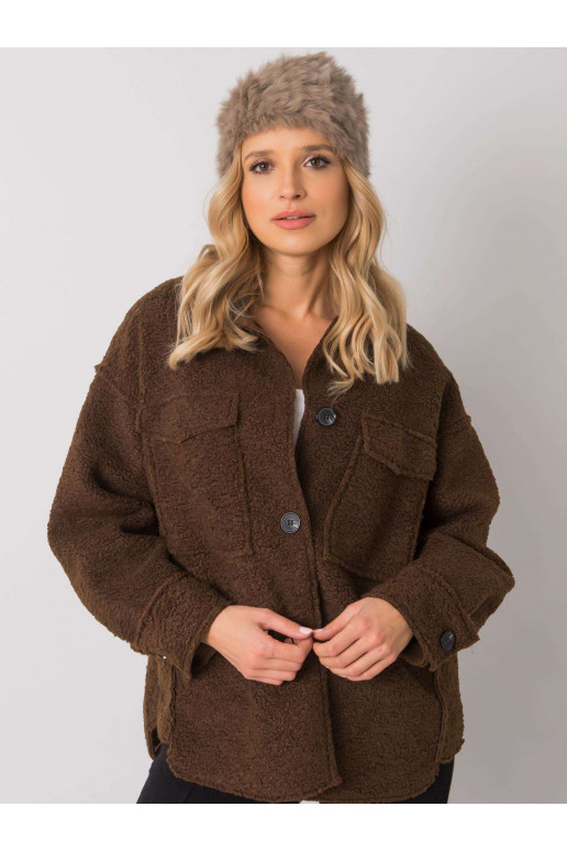 Tmavě béžová kožešinová čepice