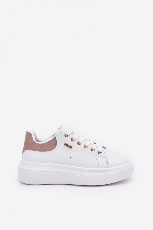 Dámské Sneakersy Na Platformě Eko Kůže Bílé Lelandine Dámské Sneakersy Na Platformě Eko Kůže Bílé Lelandine