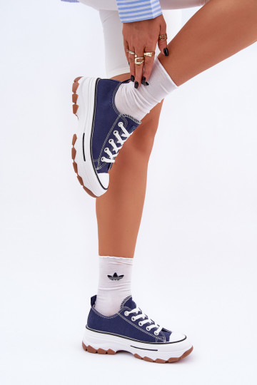 Nízké Dámské Tenisky Na Platformě Tmavě Modré Aradwin 2