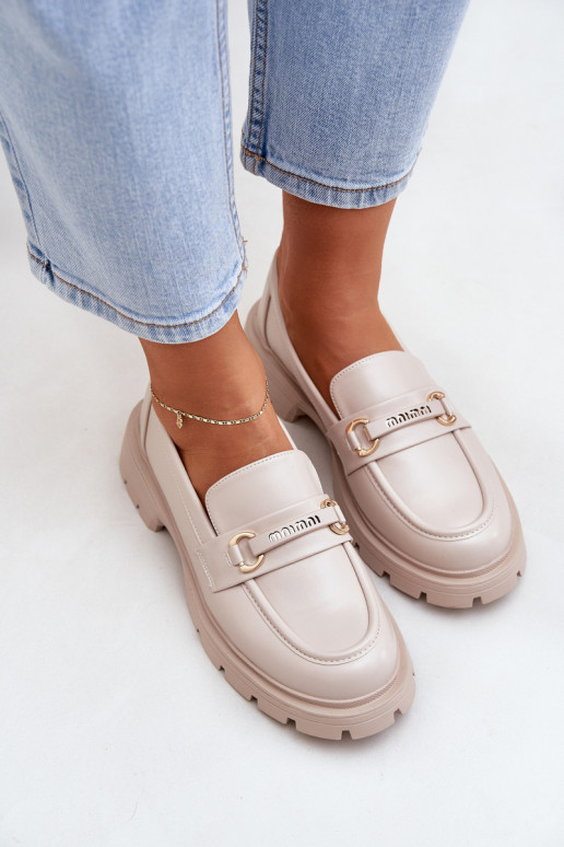 Klasické Dámské Mokasíny Z Eko Kůže Béžové Savethira Klasické Dámské Mokasíny Z Eko Kůže Béžové Savethira