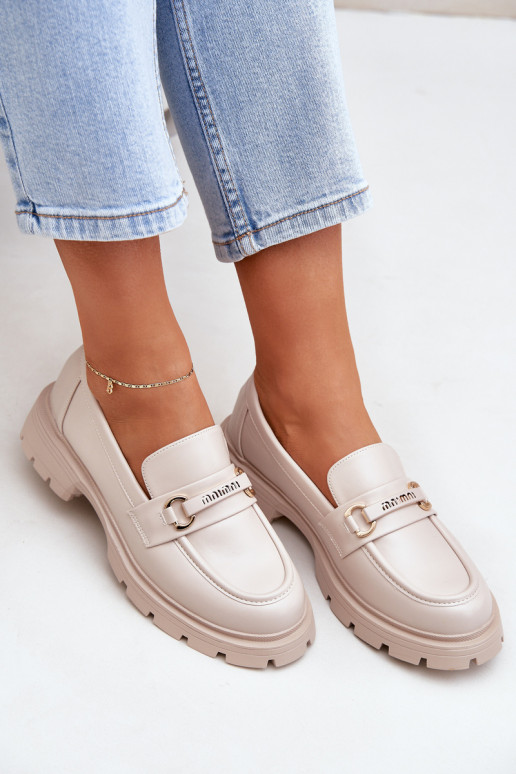 Klasické Dámské Mokasíny Z Eko Kůže Béžové Savethira Klasické Dámské Mokasíny Z Eko Kůže Béžové Savethira