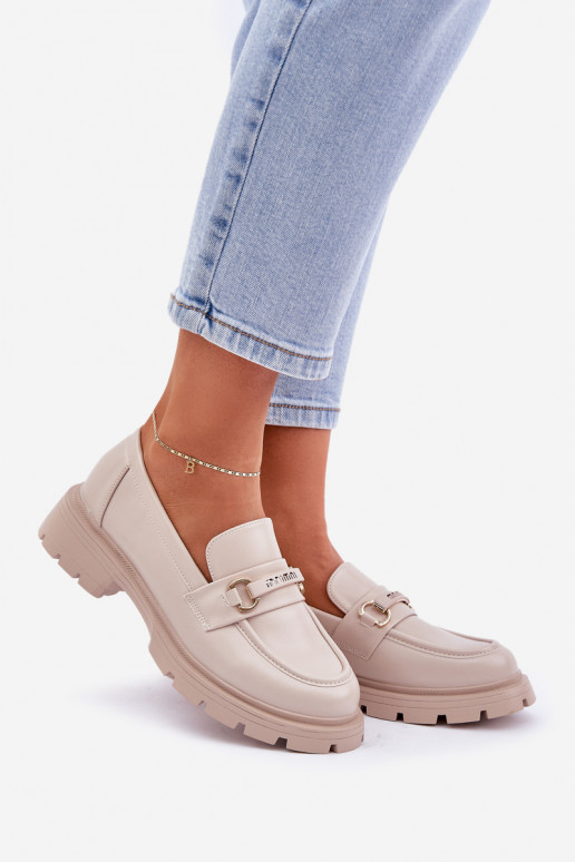 Klasické Dámské Mokasíny Z Eko Kůže Béžové Savethira Klasické Dámské Mokasíny Z Eko Kůže Béžové Savethira