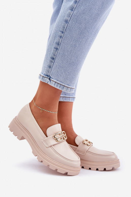 Dámské Mokasíny Se Zlatým Detalem Béžové Trionna Dámské Mokasíny Se Zlatým Detalem Béžové Trionna