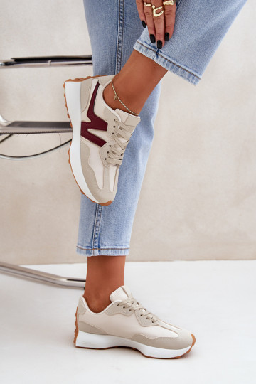 Dámské Sportovní Boty Tenisky Béžovo-Červené Britma