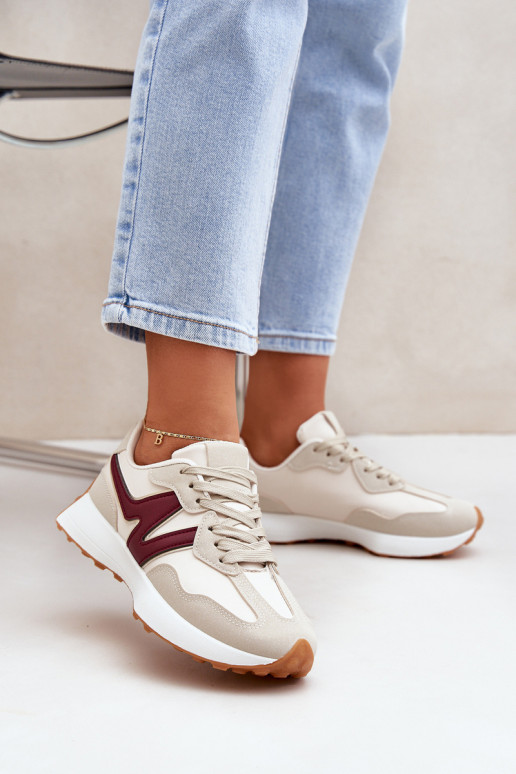 Dámské Sportovní Boty Tenisky Béžovo-Červené Britma