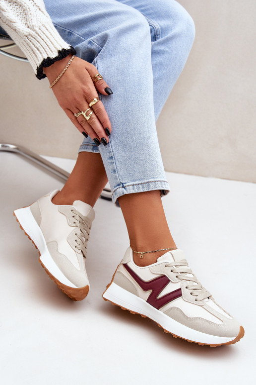 Dámské Sportovní Boty Tenisky Béžovo-Červené Britma