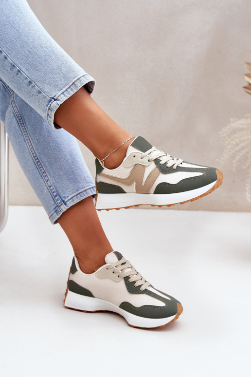 Dámské Sportovní Boty Tenisky Béžovo-Zelené Britma