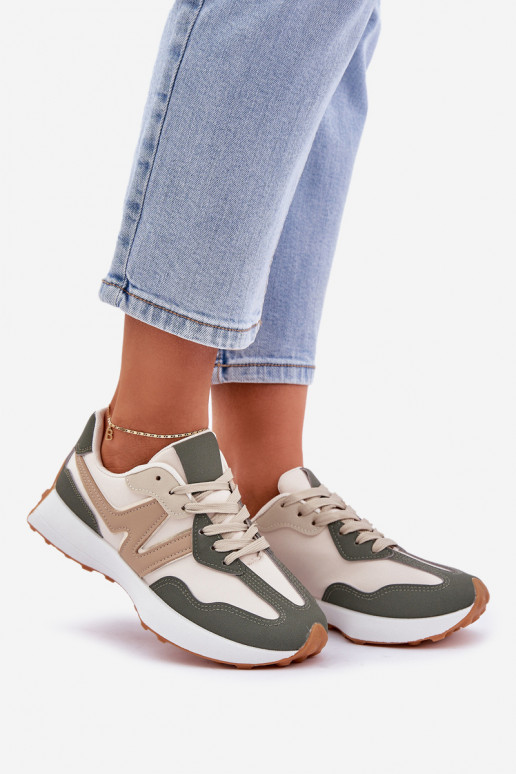 Dámské Sportovní Boty Tenisky Béžovo-Zelené Britma