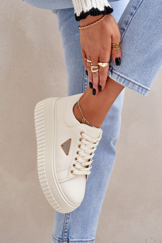 Stylové tenisky na masivní platformě světle béžové Vallexia Stylové tenisky na masivní platformě světle béžové Vallexia