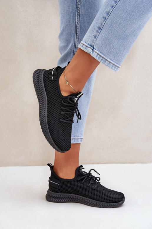 Síťované Nazouvací Sportovní Boty Dámské Černé Harice Síťované Nazouvací Sportovní Boty Dámské Černé Harice