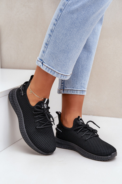 Síťované Nazouvací Sportovní Boty Dámské Černé Harice Síťované Nazouvací Sportovní Boty Dámské Černé Harice