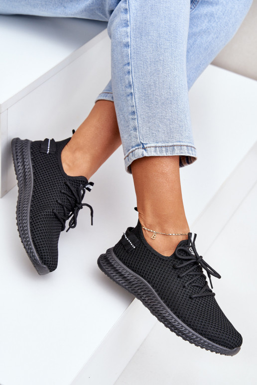 Síťované Nazouvací Sportovní Boty Dámské Černé Harice Síťované Nazouvací Sportovní Boty Dámské Černé Harice