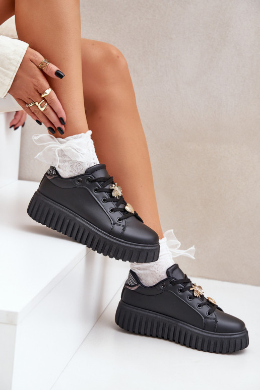 Dámské Tenisky S Květy Černé Grelesi