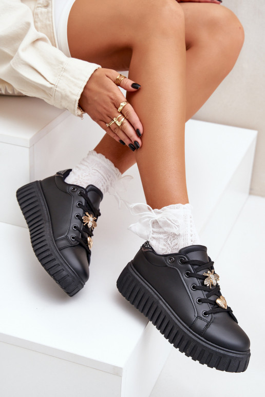 Dámské Tenisky S Květy Černé Grelesi