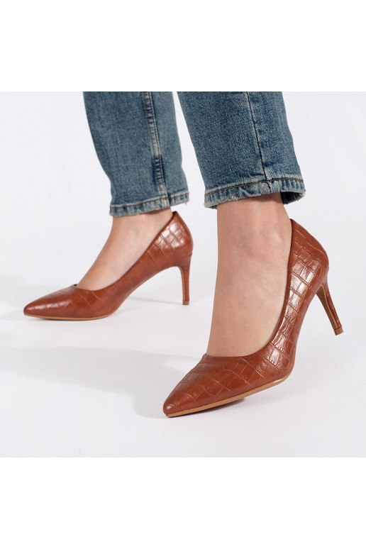 Hnědé lodičky na jehličkovém podpatku