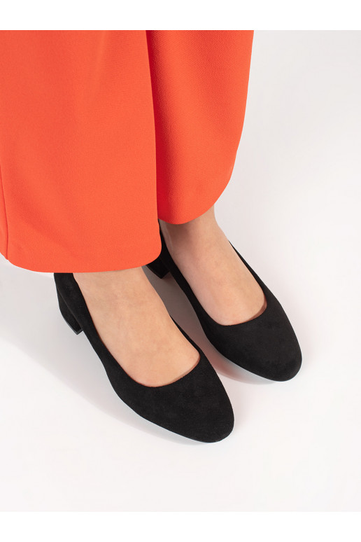 Černé semišové lodičky na sloupku Sergio Leone