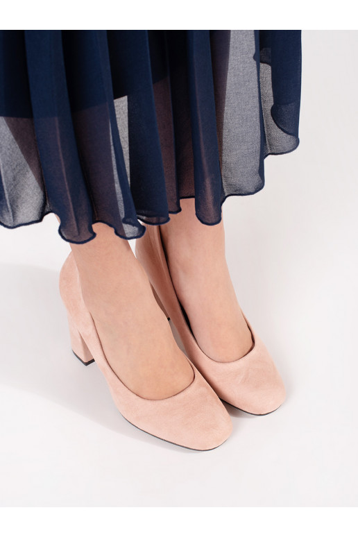 Béžové semišové lodičky na vysokém podpatku Béžové semišové lodičky na vysokém podpatku