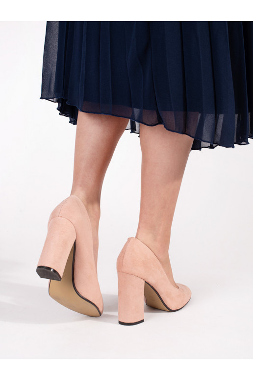 Béžové semišové lodičky na vysokém podpatku Béžové semišové lodičky na vysokém podpatku