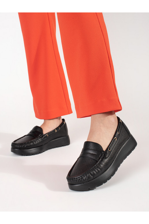 Stylové černé dámské mokasíny