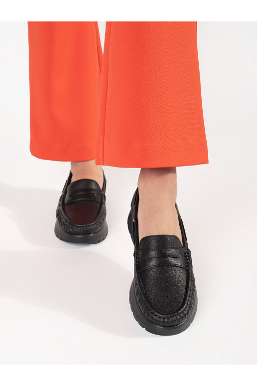Stylové černé dámské mokasíny