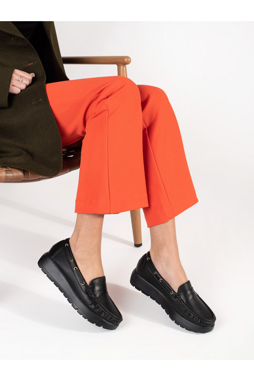 Stylové černé dámské mokasíny