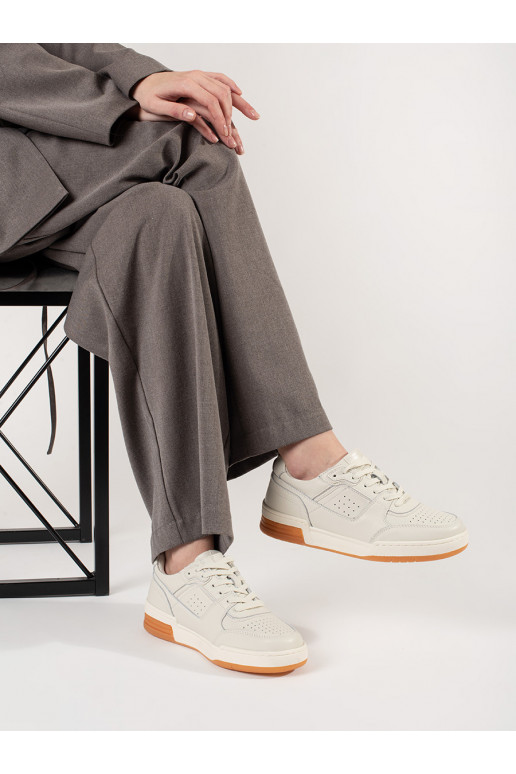 Světle béžové sneakersy na platformě