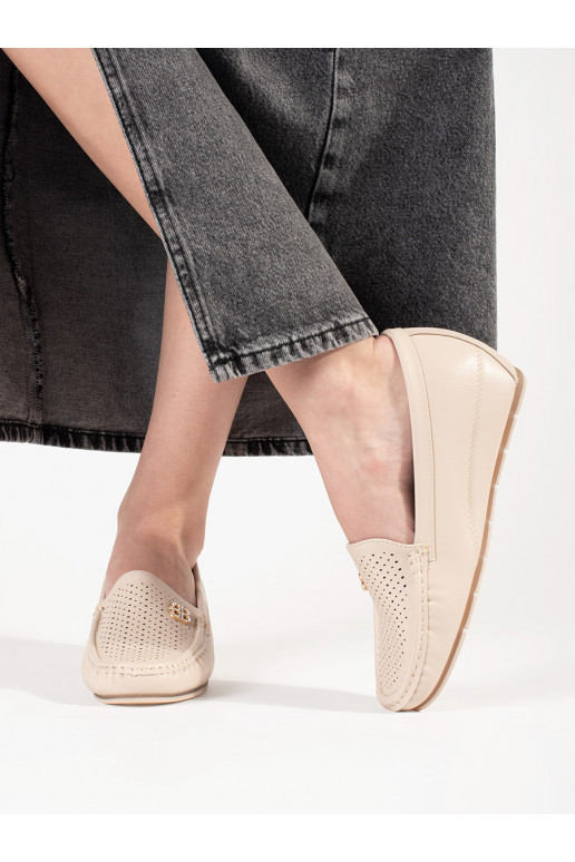 Béžové dámské polobotky s ukrytým klínem