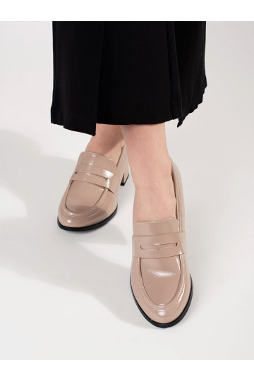 Béžové polobotky na podpatku 2