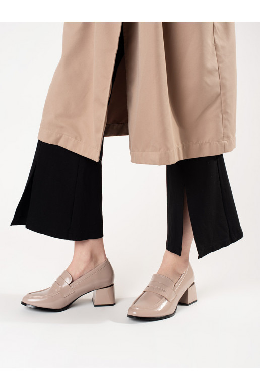 Béžové polobotky na podpatku