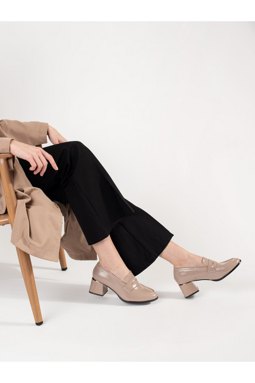 Béžové polobotky na podpatku