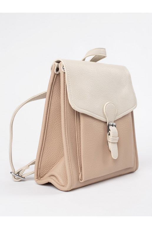 Béžový dámský batoh s klopou