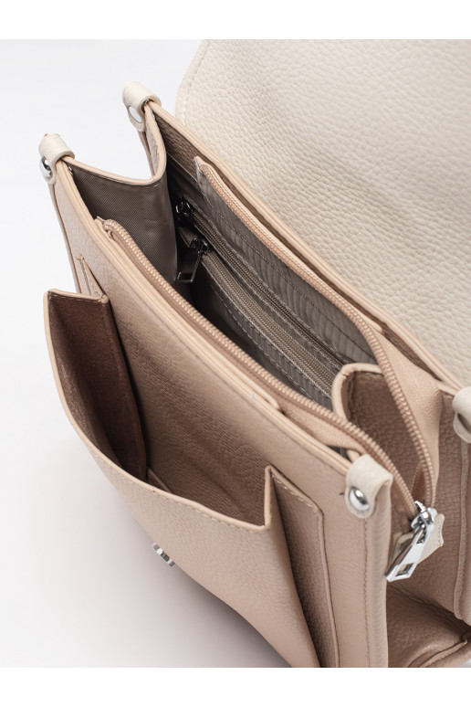 Béžový dámský batoh s klopou