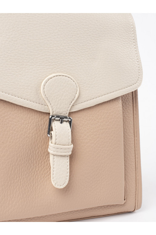 Béžový dámský batoh s klopou