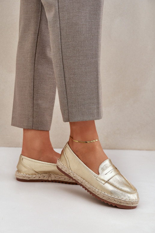 Espadrilky  Plecionką  zlaté barvy Shilova Espadrilky  Plecionką  zlaté barvy Shilova