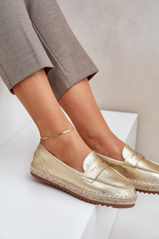 Espadrilky  Plecionką  zlaté barvy Shilova Espadrilky  Plecionką  zlaté barvy Shilova