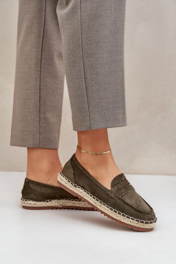 Espadrilky  Plecionką  khaki Shilova