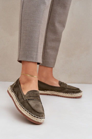 Espadrilky  Plecionką  khaki Shilova 2