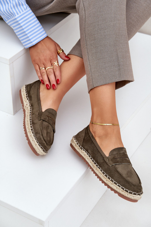 Espadrilky  Plecionką  khaki Shilova Espadrilky  Plecionką  khaki Shilova