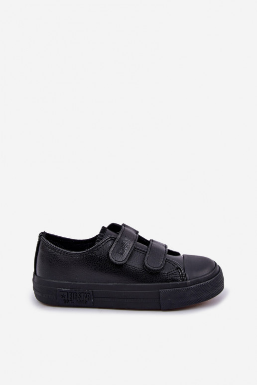 Dětské kožené tenisky na suchý zip BIG STAR KK374054 Černá Dětské kožené tenisky na suchý zip BIG STAR KK374054 Černá