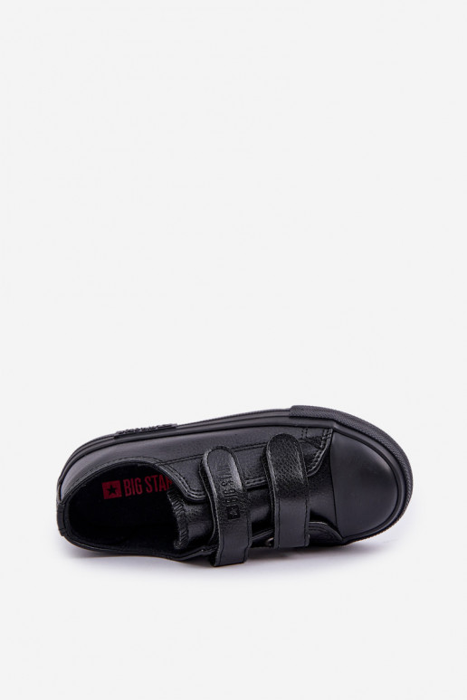 Dětské kožené tenisky na suchý zip BIG STAR KK374054 Černá Dětské kožené tenisky na suchý zip BIG STAR KK374054 Černá