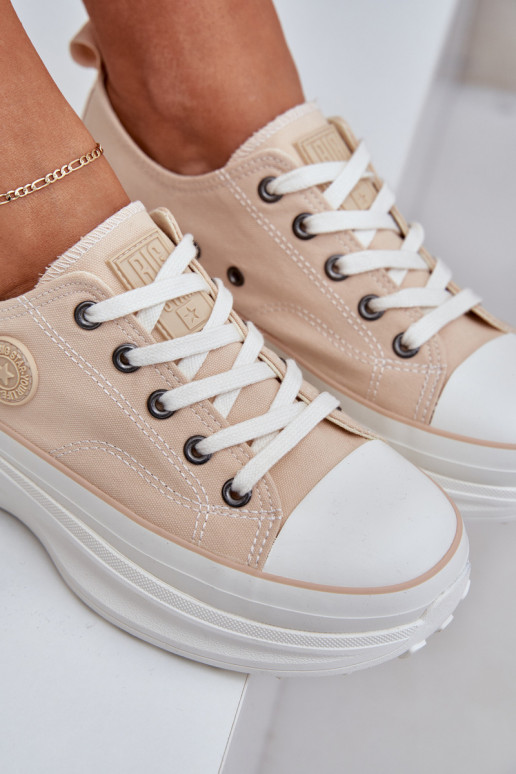 Dámská obuv s módní masivní podrážkou Big Star NN274127 béžové