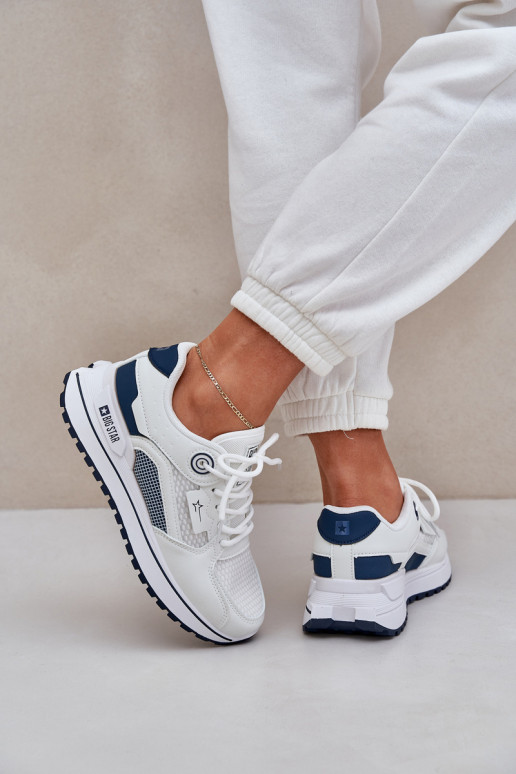 tenisky Tenisky  Big Star NN274A103 HI-POLY SYSTEM Bílá-tmavě modrá