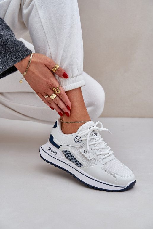 tenisky Tenisky  Big Star NN274A103 HI-POLY SYSTEM Bílá-tmavě modrá