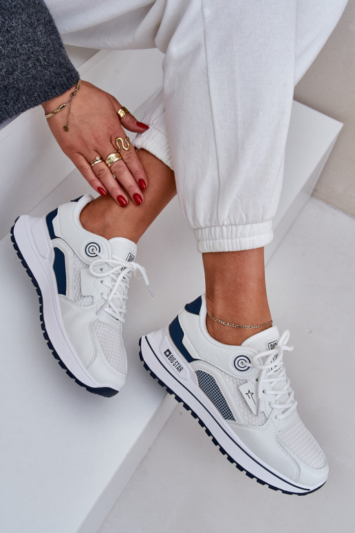 tenisky Tenisky  Big Star NN274A103 HI-POLY SYSTEM Bílá-tmavě modrá