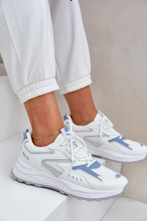 tenisky  Big Star NN274A094 HI-POLY SYSTEM Bílá-modrá tenisky  Big Star NN274A094 HI-POLY SYSTEM Bílá-modrá