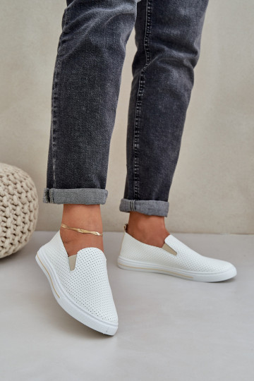 Slip-on vzor Eko   Tenisky ležérní boty s nápisem slonová kost Zalinne 2