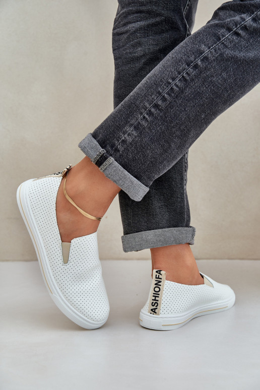 Slip-on vzor Eko   Tenisky ležérní boty s nápisem slonová kost Zalinne Slip-on vzor Eko   Tenisky ležérní boty s nápisem slonová kost Zalinne